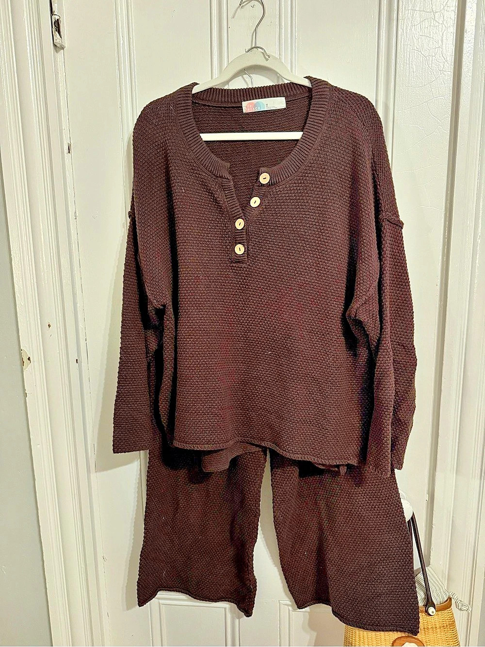 Free People Uptown Pullover Brown Knit Set
